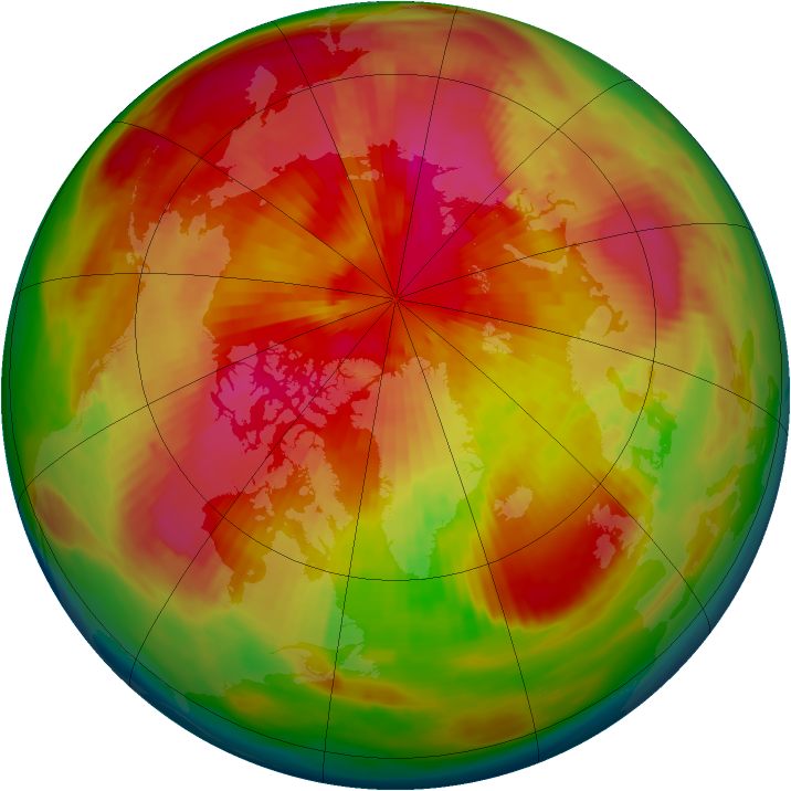 Arctic ozone map for 22 March 1980